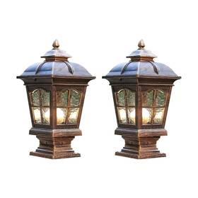 Ptoug 729620437514 2 Pack Outdoor Post Light Antique Bronze Lamp Fixture Street Lights Fo