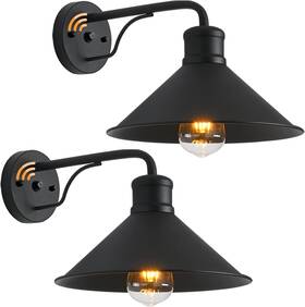 P0202g Ptrworoa Dusk To Dawn Sensor Wall Sconce Outdoor Lighting Fixture 2 Pack Black