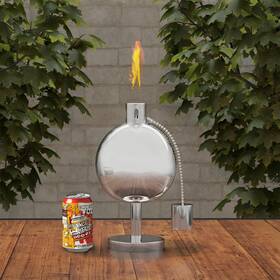 Pure Garden 192055917539 Table Top Torch Canister - 10in Tall Stainless Steel Refillable Citronella To
