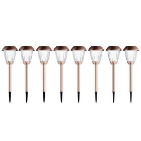 Pure Garden 192664516970 Solar-powered Outdoor Lights - Set Of 8 Stainless-steel Stake For Gard