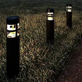 8-15.4 Pure Garden 192664517014 Solar Path Bollard Lights Set Of Inch Outdoor Stake Lighting