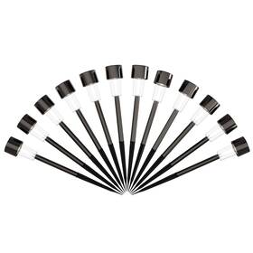 Pure Garden 192664517052 12.2 Stainless Steel Outdoor Solar Path Lights Set Of 12 Black