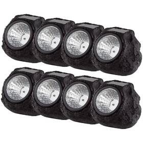 50-21-8 Pure Garden Led Solar Rock Lights Brown Set Of 4