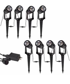 50-lg1333 Pure Garden Low Voltage Landscape Lights - Set Of 8 Corded Led Spotlights For Yard With T
