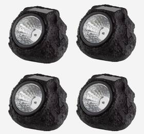 Pure Garden 886511626379 Set Of 4 Led Solar Landscaping Lights That Look Like Rocks