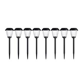 Hw1500090 Pure Garden 16 Inch Tall Black Outdoor Integrated Led Landscape Stainless Steel Solar Path Of