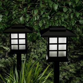 M150230 Pure Garden 6pc Solar Lights Outdoor Water-resistant Landscape Led Pathway Yard