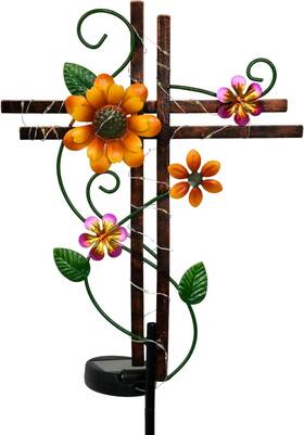 L087sn-0004383 Putuo Decor Cross Outdoor Solar Garden Lights Decorative Metal Stak