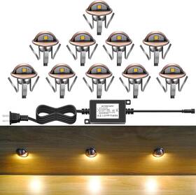 Qc-10 Qaca B106x-set-ww Led Deck Stair Lighting Kit Low Voltage 10pcs Bronze Shell Warm White