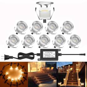 Qc-10 Qaca B110a-set-ww Low Voltage Led Recessed Deck Lighting Kit Stainless Steel Waterproof Recesse