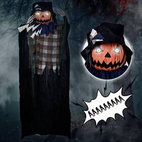 Qtshine 711181302806 6ft Halloween Decorations Outdoor - Hanging Animatronic Decoration Jac