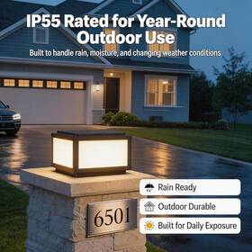 Quankoach 00001733 Modern Landscape And Walkway Lights Black Hardwired Outdoor Pillar Acrylic