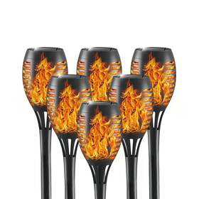 92005b Quiltered Solar Lights Outdoor Torch With Flickering Flame 6packs 12led