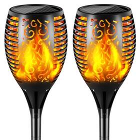 9605e-2 Quiltered Solar Lights Outdoor 99 Led Higher And Larger Flickering Flame Torch Ligh
