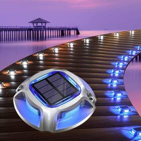 Le-pt-0221-12 Quntis Solar Deck Lights 12 Pack Ip68 Waterproof Aluminum Driveway Dock Sola