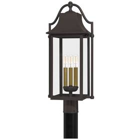 Man9011wt Quoizel Lighting Manning - 3 Light Large Outdoor Post Lantern In Transitional Style 10.5 Inches