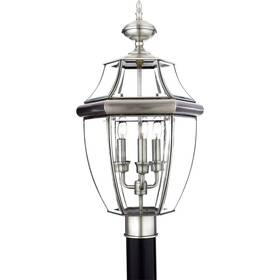 Ny9043p Quoizel Lighting Newbury - 3 Light Large Post Lantern-pewter Finish Outdoor Lantern