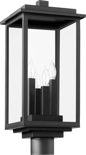 7029-4-69 Quorum International 7029-4 Westerly 4 Light 21 Inch Tall Post - Black