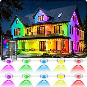 Rcuica 637586197994 500ft Smart Outdoor Rgb Lights Waterproof Eaves With App Music Sync