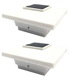 Relightable 688931836068 Solar 2-pack Low Profile Black/white Will Fit 3.5x3.5 And 4x4 Post Deck Cap Fe