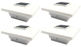 Relightable 688931836105 Solar 4-pack Low Profile Black/white Will Fit 3.5x3.5 And 4x4 Post