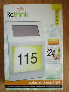 Rethink 736386500093 Wall Mounting Solar Address Light