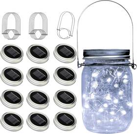 Rick Star 711181082784 Znycye Mason Jar Solar Lights For Outside 12 Pack 30led Fairy