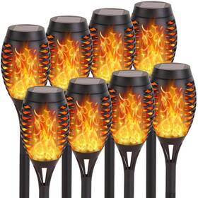 Ridalux 607001223683 Solar Lights Outdoor 8pack Torch Light With Flickering Flame For Garden