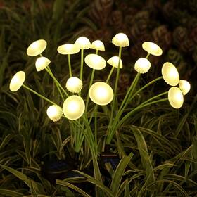 Jl022 Rieyue Solar Garden Lights 6-pack Dual Mode Led Mushroom Waterproof F