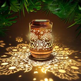 Riletese B0502114 Solar Lantern Outdoor Garden Decor - Metal Highland Cow Hanging Lights With I