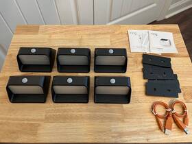 5at1s7 Ring Lot Of 6 Solar Powered Smart Lighting Steplight - Black