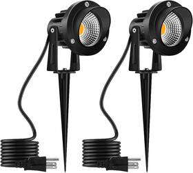 Romwish 445003428445 120v Led Landscape Spotlights 10w 3000k Warm White Waterproof Yard 2 Pack