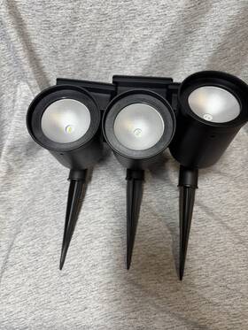 085-09-2118 Room Essentials 3 Outdoor Solar Led Accent Spotlight Black Waterproof Modern