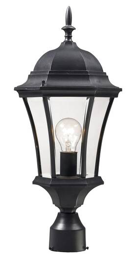 Zpl25843bk Roseto Zpl25843 Glenn 22 Inch Tall Outdoor Single Head Post Light - Black