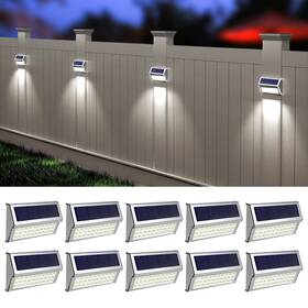 Roshwey 633337720992 Solar Lights Outdoor 10 Pack 30 Led Fence Waterproof Po