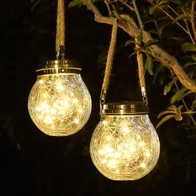 Roshwey 633337721289 Solar Lantern 2 Pack Outdoor Lanterns With 30 Led Waterproof Garden Decor Pa