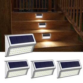Roshwey 708200509117 Solar Step Lights Outdoor 4 Pack 30 Led Stainless Steel Outside