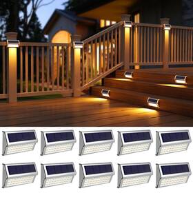 Roshwey 708200509537 Deck Lights 10 Pack 30 Led Solar Powered Outdoor Waterproof Pat