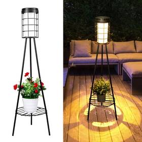 Roshwey 762949293317 Outdoor Patio Decor Lamps - 2 Pack Solar Lights With Metal Plant Stan