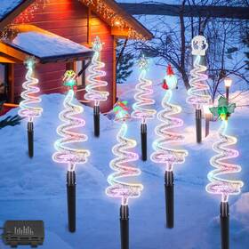 Xuu-rossesay-0396 Rossesay 8 Pcs Solar Christmas Garden Stake Lights Mode Yard Landscape Path