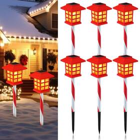 Xuu-rossesay-1876 Rossesay 6 Pack Christmas Solar Pathway Lights Outdoor Ip65 Waterproof Decorative Candy C