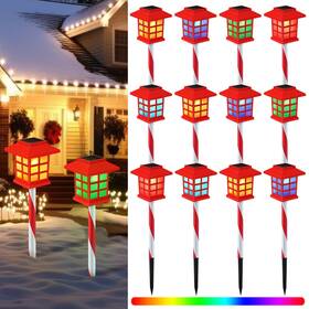 Xuu-rossesay-1880 Rossesay 12 Pack Christmas Solar Pathway Lights Outdoor Ip65 Waterproof Decorative Candy