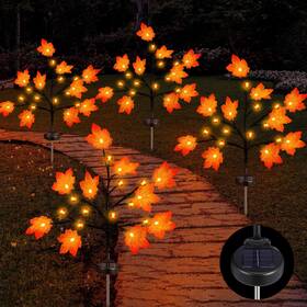 Xuu-rossesay-2119 Rossesay 4 Pack Outdoor Fall Solar Lights Decorations Thanksgiving Waterproof Orange M