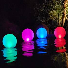 Rukars Ct-4pk Pool Lights Solar Floating 14 Inch Powered Led Glow Globe 4 Pcs