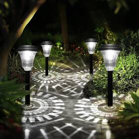 Rumiom 786570217115 4-pack Solar Pathway Lights Outdoor Waterproof 6500k Garden Yard Cold White