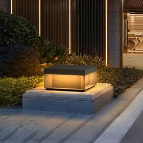 Sl-0623 S-0623 313108887818 Pillar Lamp Post Light - 3000k Outdoor Column Lamps Led Modern Black S