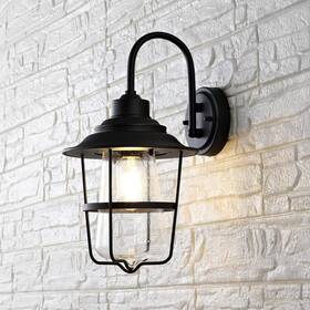 Safavieh 195058423908 Lighting Collection Penber Black Outdoor Wall Sconce Set Of 2