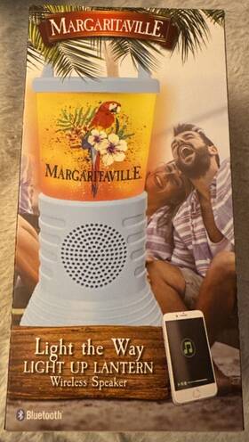 Sakar 021331046826 Margaritaville Light The Way Lantern Wireless Speaker Bluetooth Led 3 Colors Fun