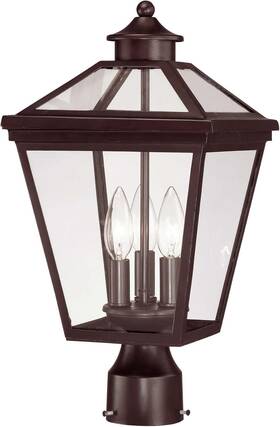 5-147-13 Savoy House 5-147 Ellijay 3 Light 17.5 Inch Tall Outdoor Post Lantern Bronze