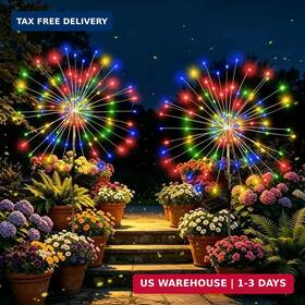 Seewelumi 699838345478 Solar Garden Lights Outdoor Decorative 2pack 120 Led Firework Waterproof
